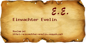 Einvachter Evelin névjegykártya